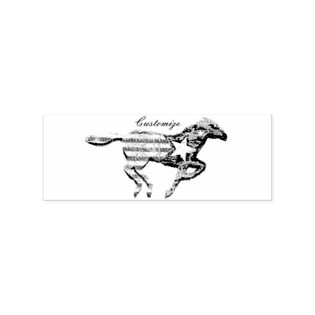 Tampons Encreurs Cheval du drapeau américain qui court Thunder_Cove (Impression)