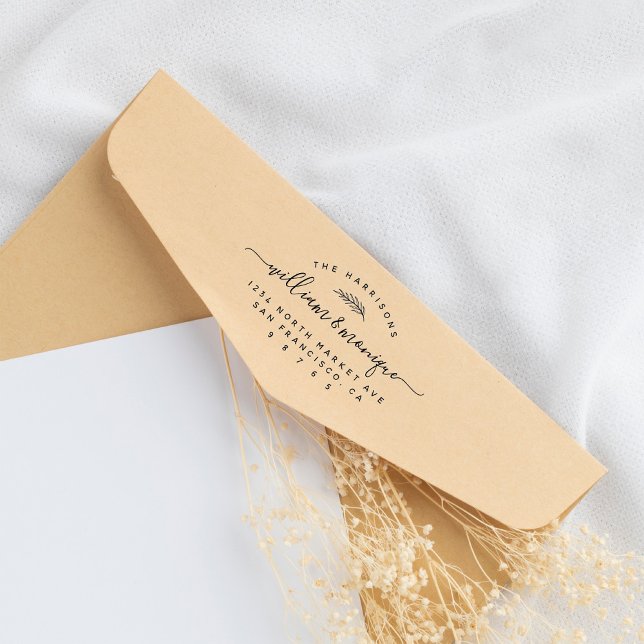 Tampons Encreurs Chic Botanique Mariage manuscrit Adresse de retour (Créateur téléchargé)