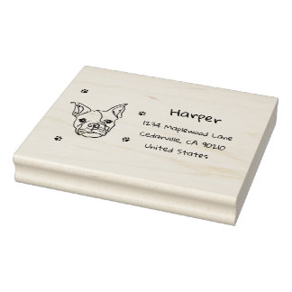 Tampons Encreurs Chic French Bulldog Line Art : Modifier votre text