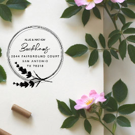 Tampons Encreurs Chic Rustic Lavender Marié Couple Adresse de retou