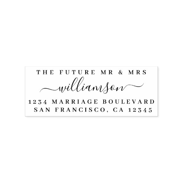 Tampons Encreurs Chic Script Future M. Mme Mariage Adresse de retou (Impression)