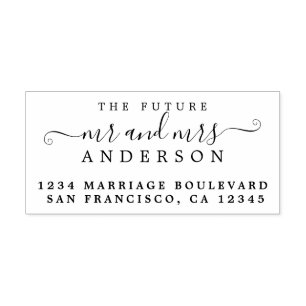 Tampons Encreurs Chic Script Future M. Mme Mariage Adresse de retou