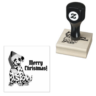 Tampons Encreurs Chien dalmate rouge Casquette Joyeux Noël