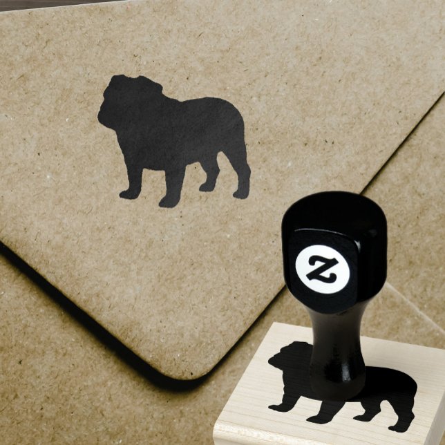 Tampons Encreurs Chien de race anglaise Bulldog Silhouette (Créateur téléchargé)
