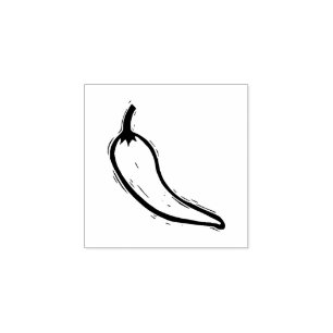 Tampons Encreurs Chili Poivre Cuisine végétale Linocut rustique