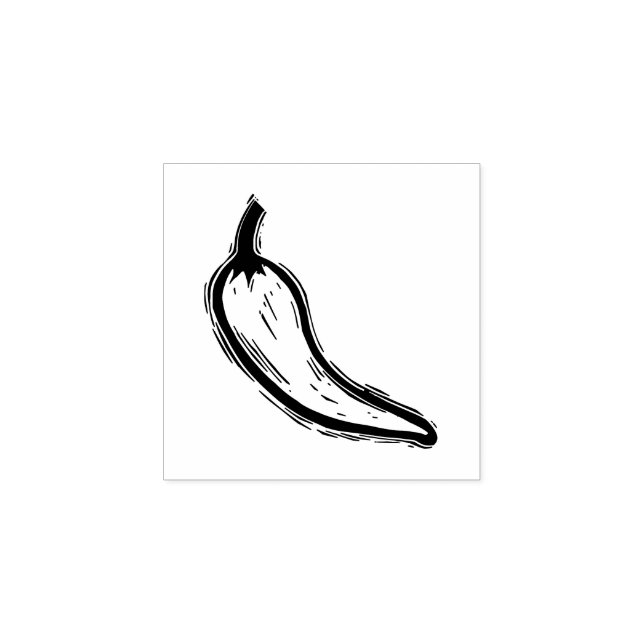 Tampons Encreurs Chili Poivre Cuisine végétale Linocut rustique (Impression)