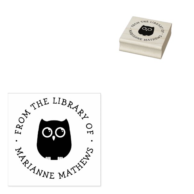 Tampons Encreurs Chouette Mignonne de la Bibliothèque de Ajouter No (Tamponné)