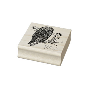 Tampons Encreurs Chouette mignonne et fleurs