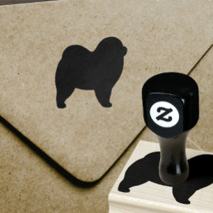 Tampons Encreurs Chow Chow Chien race Silhouette Timbre en caoutcho