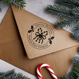 Tampons Encreurs Christmas Candy Cane Wood Art Stamp