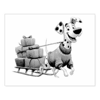 Tampons Encreurs Christmas puppy with Sled