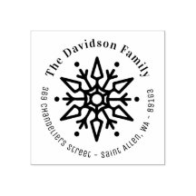 Christmas Snowflake Moderne Adresse de retour