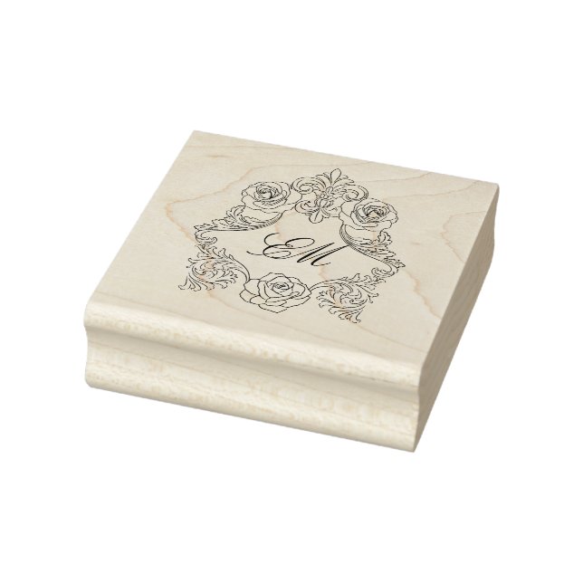 Tampons Encreurs Cimier Monogramme Baroque Botanique Mariage Logo (Tampon)