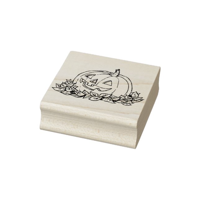 Tampons Encreurs Citrouille face 3 illustration timbre art (Tampon)