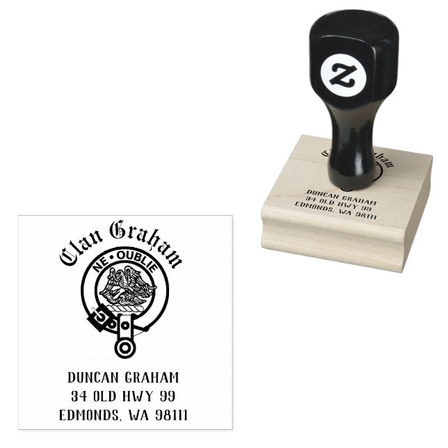 Tampons Encreurs Clan Graham Crest Badge Personnalisable Timbre en  (Tamponné)