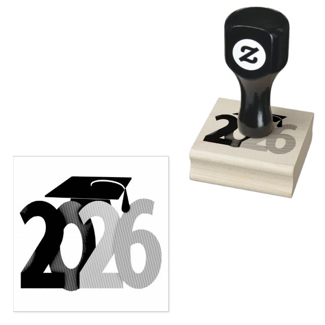 Tampons Encreurs Classe Grey, Black and Silver de 2026 Graduation (Tamponné)