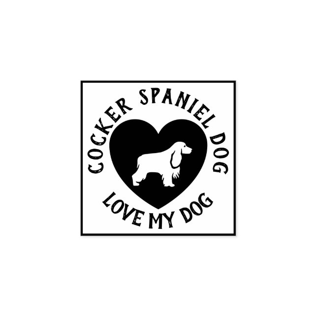 Tampons Encreurs Cocker Spaniel Dog logo Love Scrapbooking (Impression)