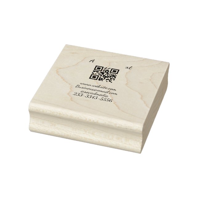Tampons Encreurs code QR personnalisé simple ajoutez le nom du text (Tampon)