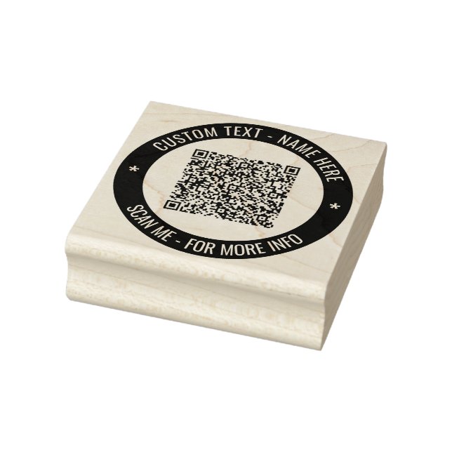 Tampons Encreurs Code QR personnalisé Texte Modèle en caoutchouc ro (Tampon)