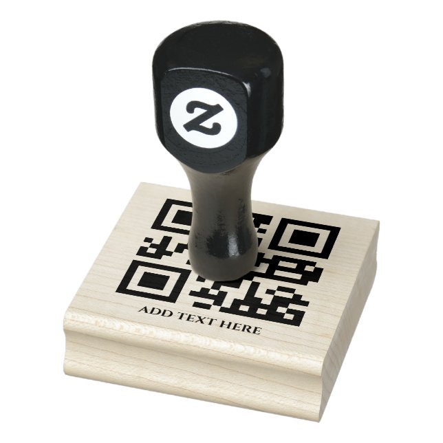 Tampons Encreurs Code QR personnalisé | Votre texte Moderne Minimal (Tampon)