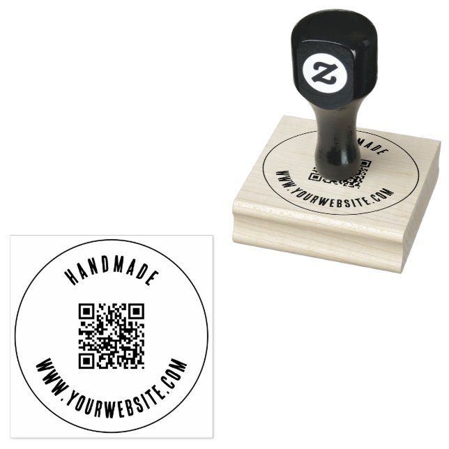 Tampons Encreurs Code QR professionnel personnalisé Moderne Rustiqu (Tamponné)