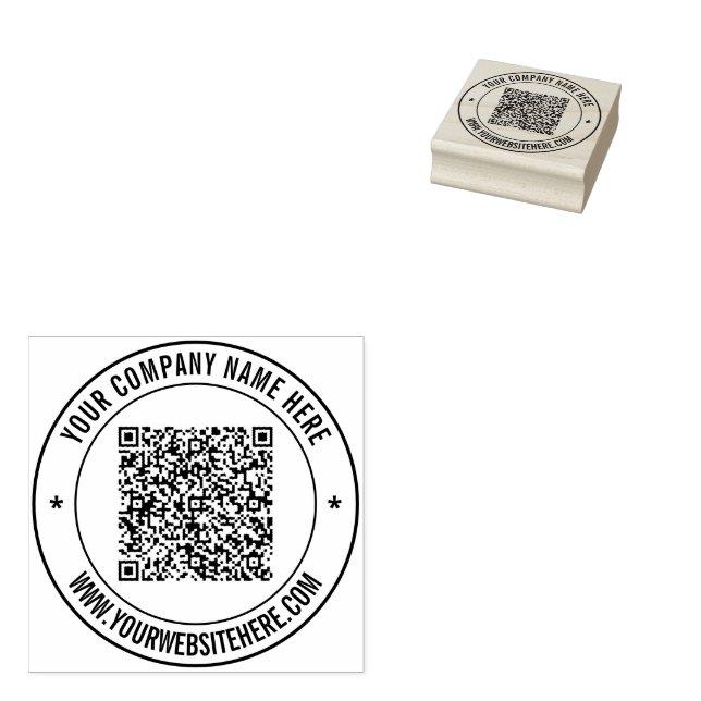 Tampons Encreurs Code QR Texte personnalisé Étiquette en caoutchouc (Tamponné)