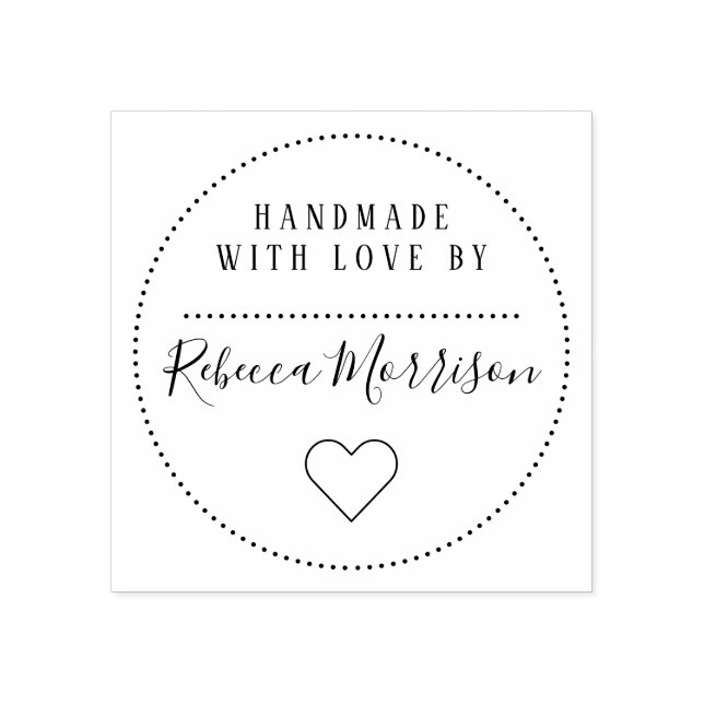 Tampons Encreurs Coeur mignon | Nom Personnalisé Script fait main a (Impression)