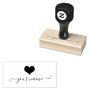 Tampons Encreurs Coeur mou personnalisé   Signature de script avec 
