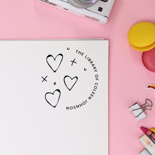 Tampons Encreurs Coeurs mignons Étoiles Doodle Livre personnalisé m (Créateur téléchargé)