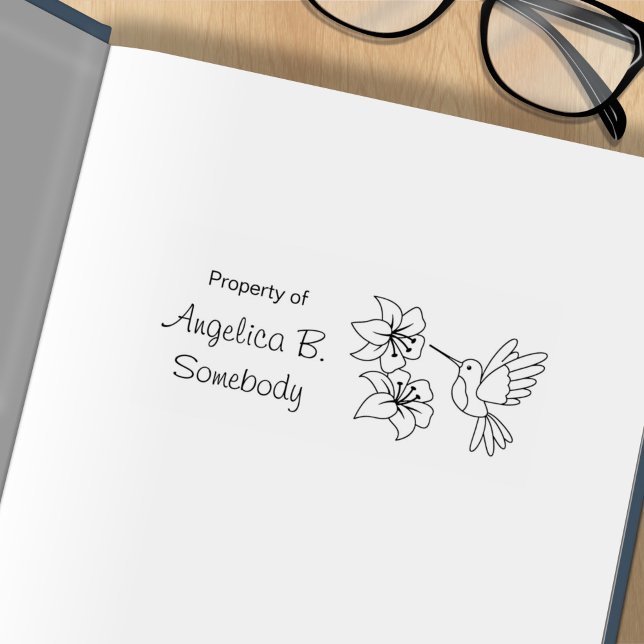 Tampons Encreurs Colibri près de Fleurs - Plaque (Créateur téléchargé)