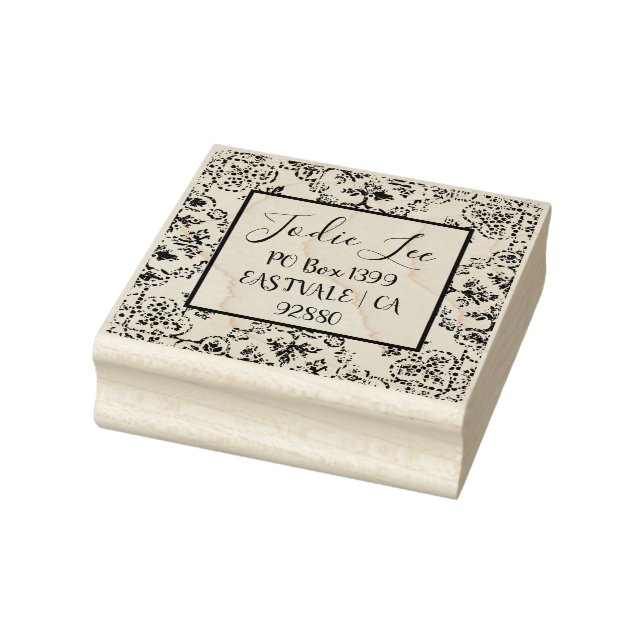 Tampons Encreurs Conception de Damas Étiquette de adresse personnal (Tampon)