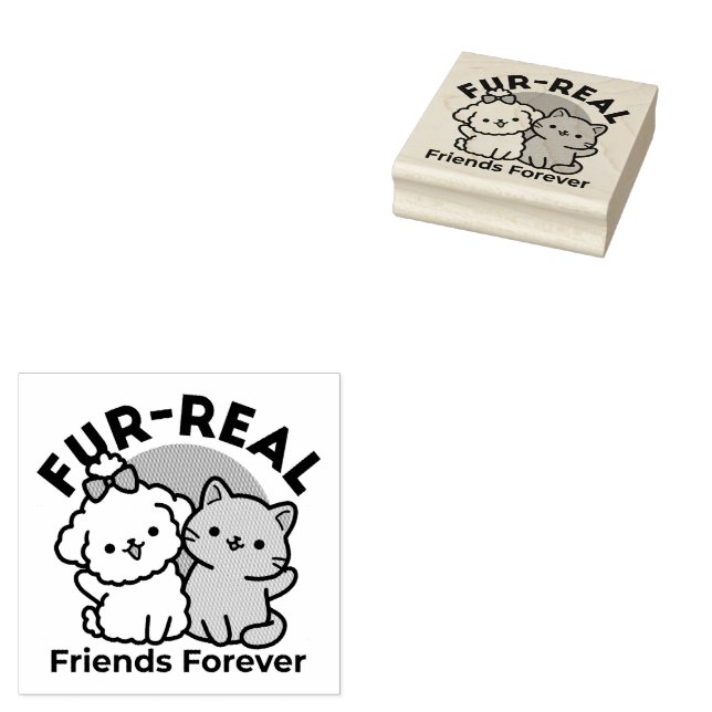 Tampons Encreurs Conception "Fur-Real Friends Forever" (Tamponné)