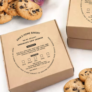Tampons Encreurs Cookies Droit Étiquette Boulangerie Emballage