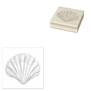 Tampons Encreurs Coquillage, Coquille de Saint-Jacques, Timbre en c