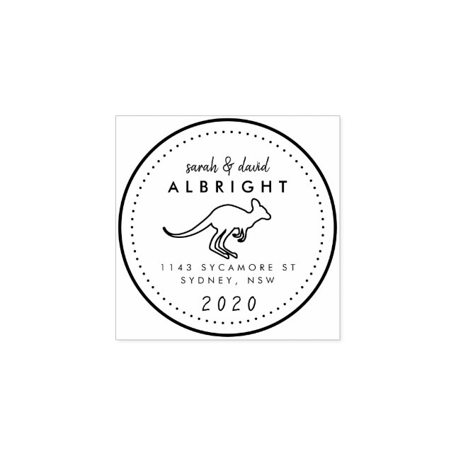 Tampons Encreurs Coupe personnalisée Kangaroo Line Dessin Adresse d (Impression)