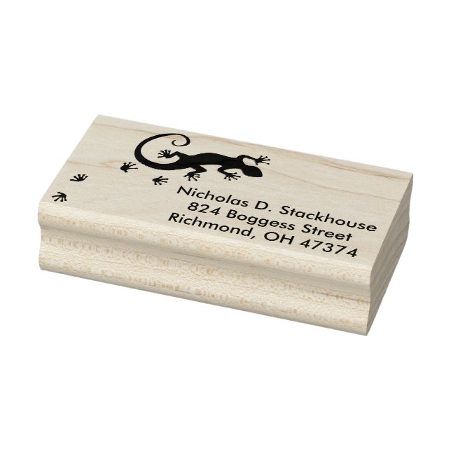 Tampons Encreurs Courir Gecko argent + votre backgr. & idées (Tampon)