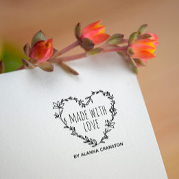 Tampons Encreurs Couronne de cœur florale dessinée à la main avec a