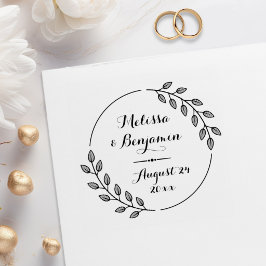 Tampons Encreurs Couronne de Mariage à Feuilles Rondes Enregistrez