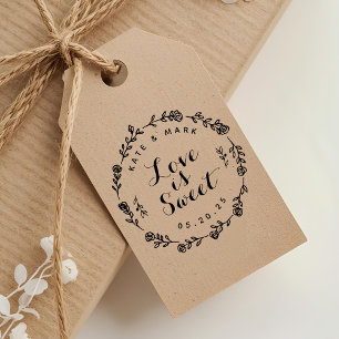 Tampons Encreurs Couronne florale Love is Sweet Cadeau de mariage