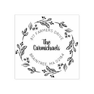 Tampons Encreurs Couronne rustique de pays Laurel   Adresse de reto