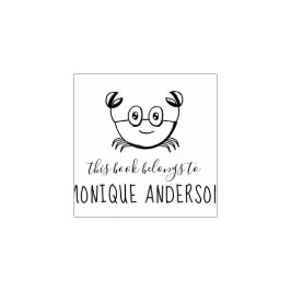 Tampons Encreurs Crabe mignon | Écrit À La Main Ce Livre Appartient