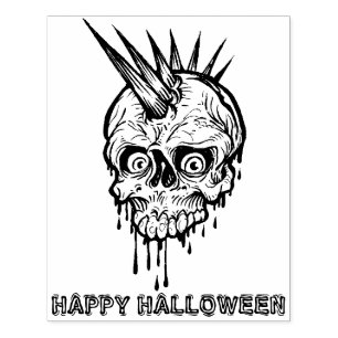 Tampons Encreurs Crâne de Punk Rock Halloween Timbre en caoutchou