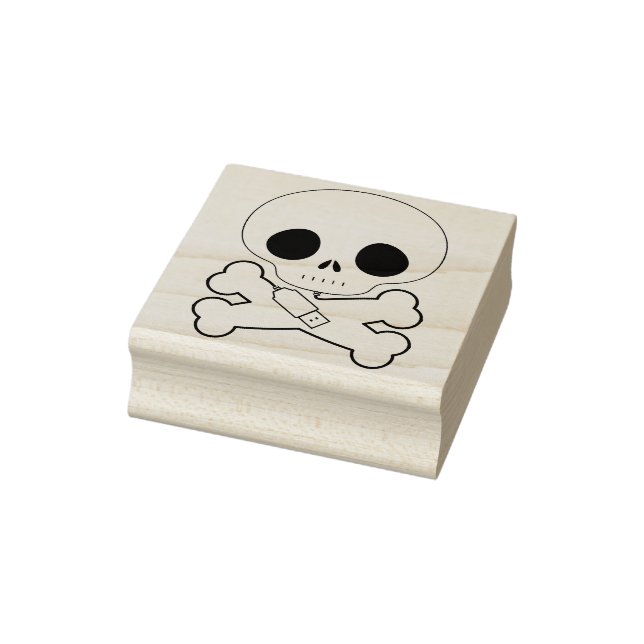Tampons Encreurs Crâne d'ordinateur avec illustration USB art tampo (Tampon)