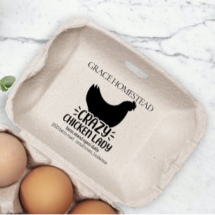 Tampons Encreurs Crazy Chicken Lady Farm Stand Egg Carton Ajouter N