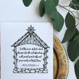 Tampons Encreurs Crèche de Noël avec verset biblique personnalisabl