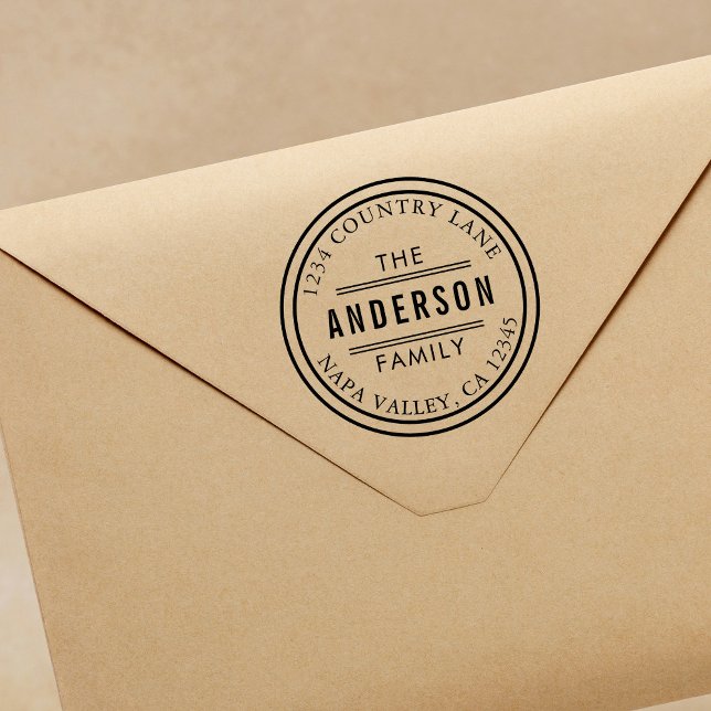 Tampons Encreurs Créez votre propre adresse de retour circulaire (Créateur téléchargé)