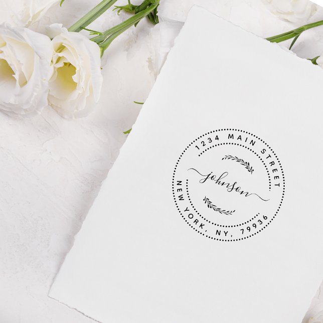 Tampons Encreurs Créez votre propre adresse de retour ronde moderne (Créateur téléchargé)