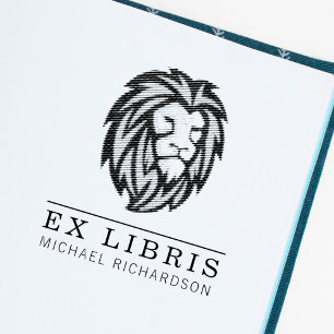 Tampons Encreurs Créez votre propre Emblème de Lion Ex Bibliothèque