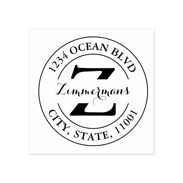 Tampons Encreurs Créez votre propre monogramme moderne en caoutchou (Impression)