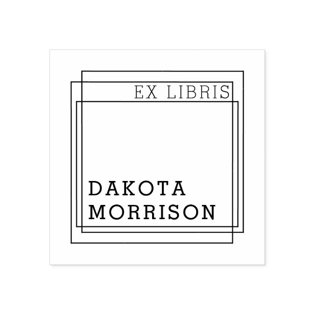 Tampons Encreurs Créez votre propre nom de librairie géométrique gé (Impression)